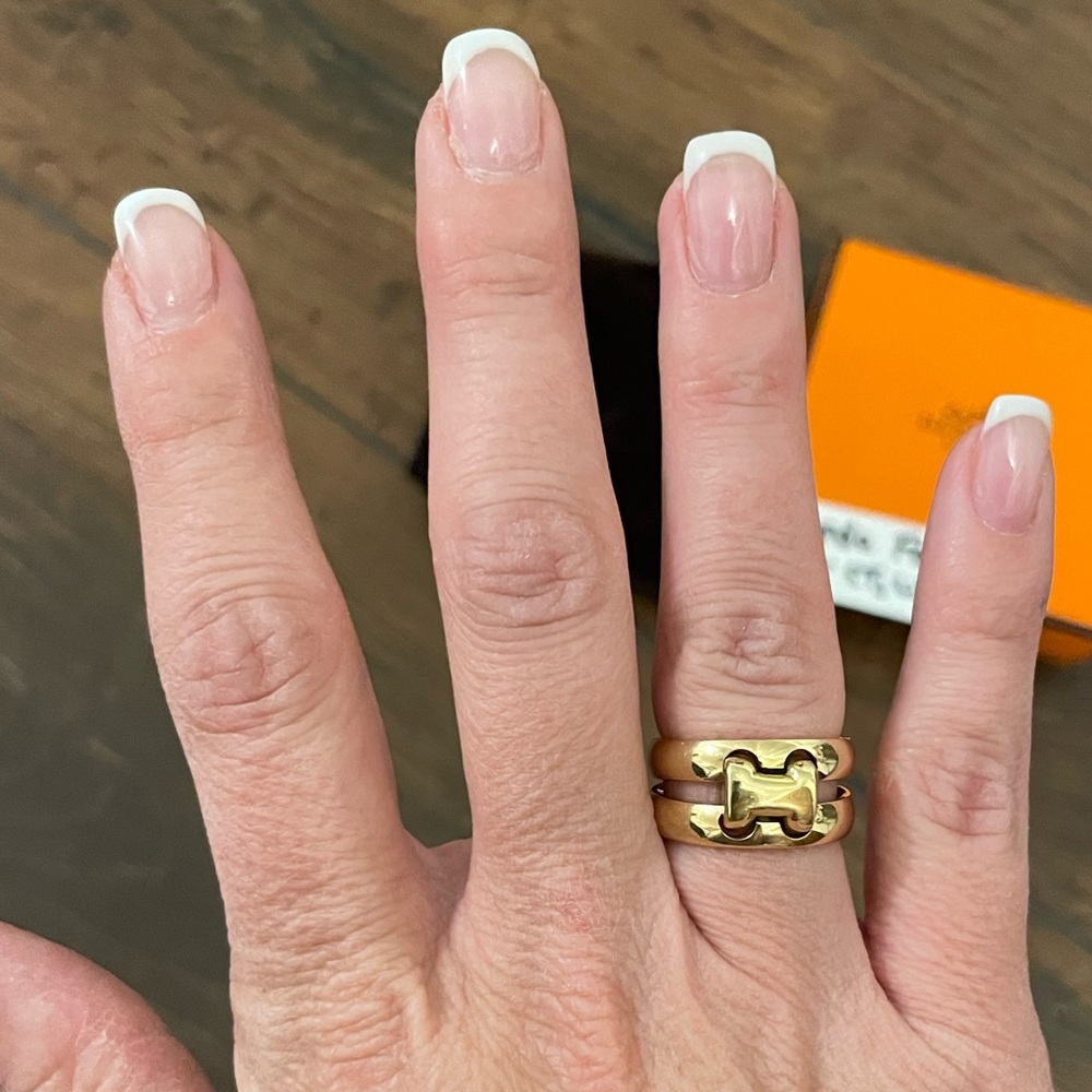 SOLD ❌ HERMES 18K Yellow Gold Olympe Ring